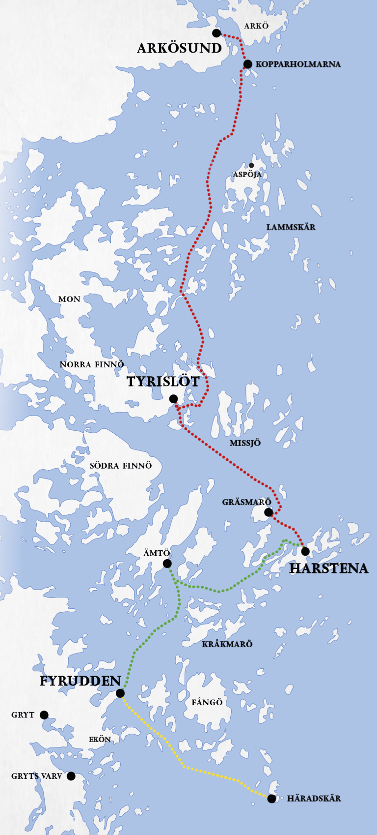 Karta över Östgötaskärgården